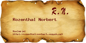 Rozenthal Norbert névjegykártya